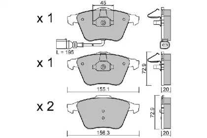 Комплект тормозных колодок (AISIN: BPVW-1011)